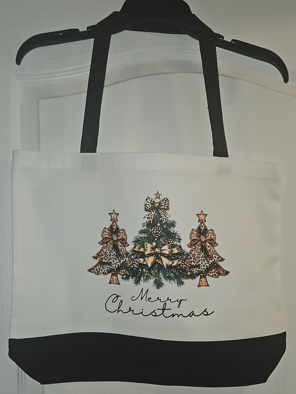 Merry Christmas Leopard Tree Tote Bag New